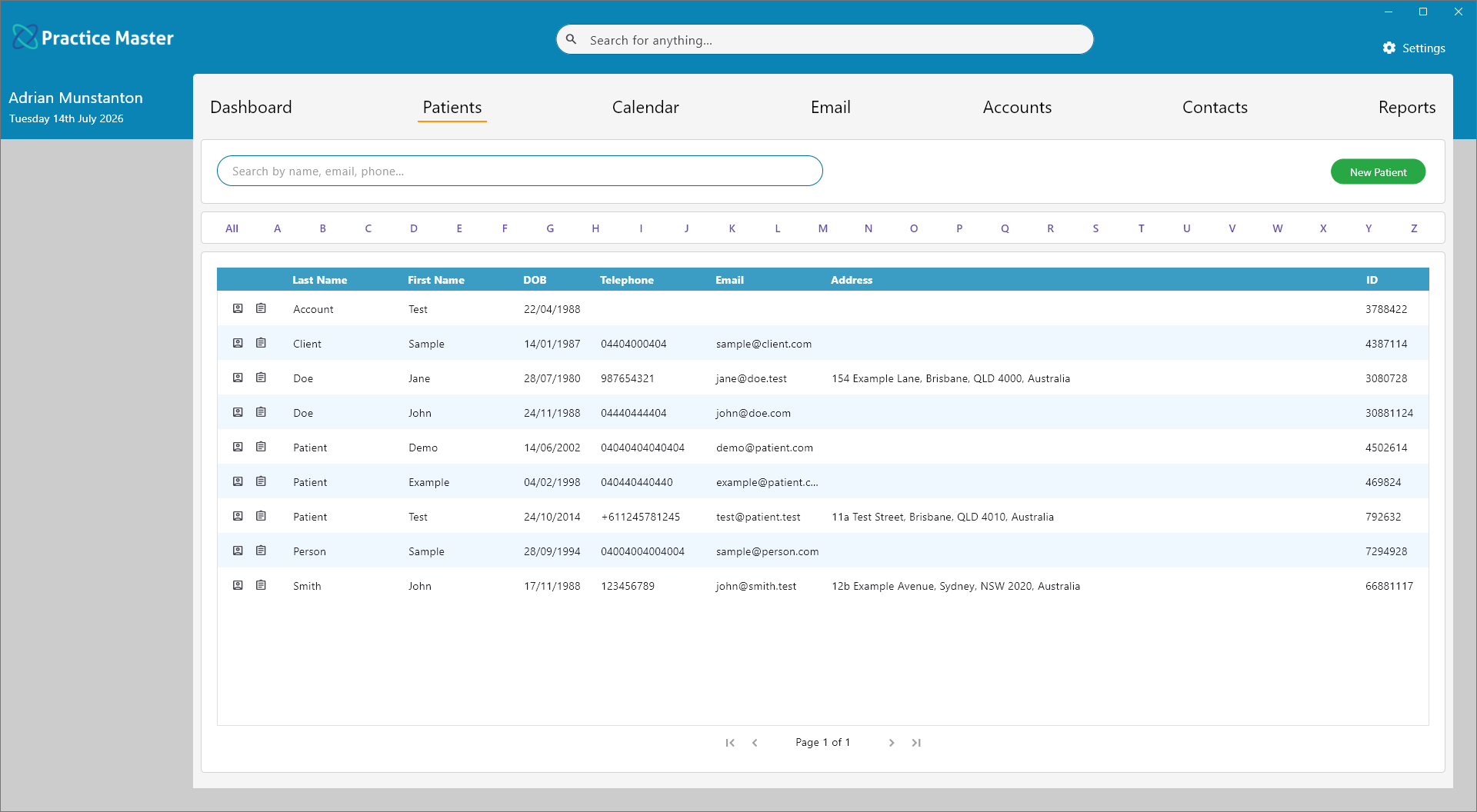 Practice Master Pro patient assignment security software